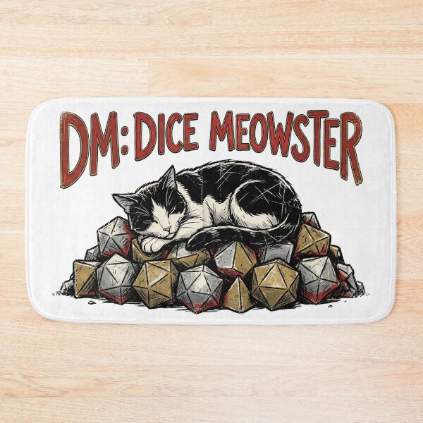 Item preview, DM Dice Meowster Sleeping Cat RPG Gamer Gift designed and sold by Fenay Designs.