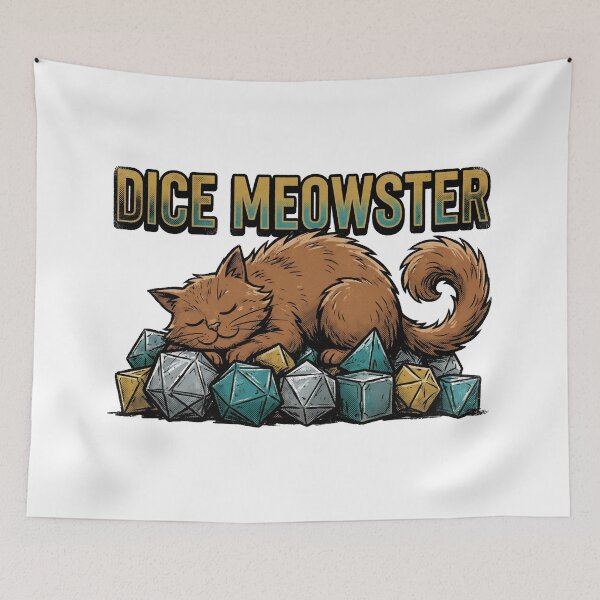 Item preview, Dice Meowster Funny Cat Sleeping On Dice RPG designed and sold by Fenay Designs.