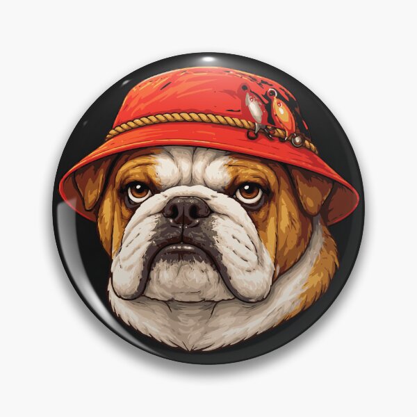 Item preview, Bulldog Fisherman Hat Cute Sticker designed and sold by EimSol.