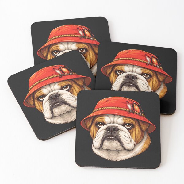 Item preview, Bulldog Fisherman Hat Cute Sticker designed and sold by EimSol.