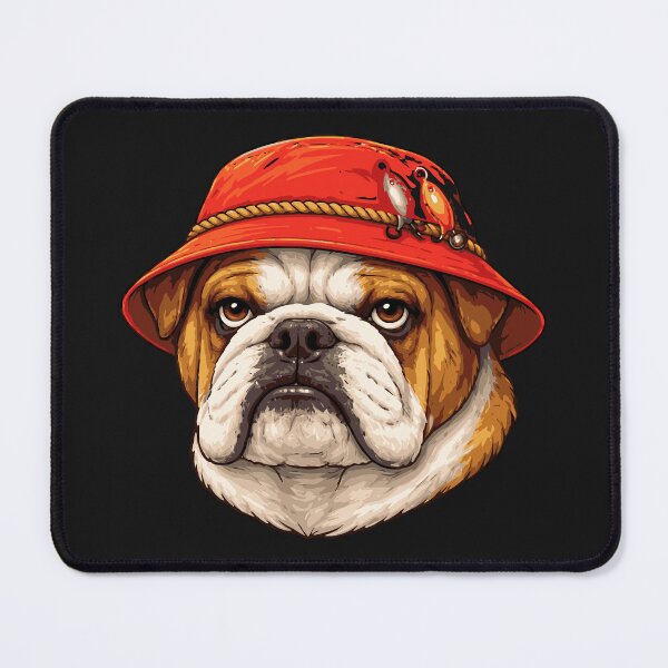 Item preview, Bulldog Fisherman Hat Cute Sticker designed and sold by EimSol.
