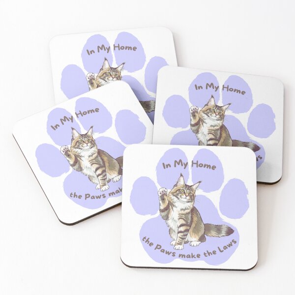 Item preview, Maine Coon Cat "Paws make the Laws" designed and sold by MYCatStuff.