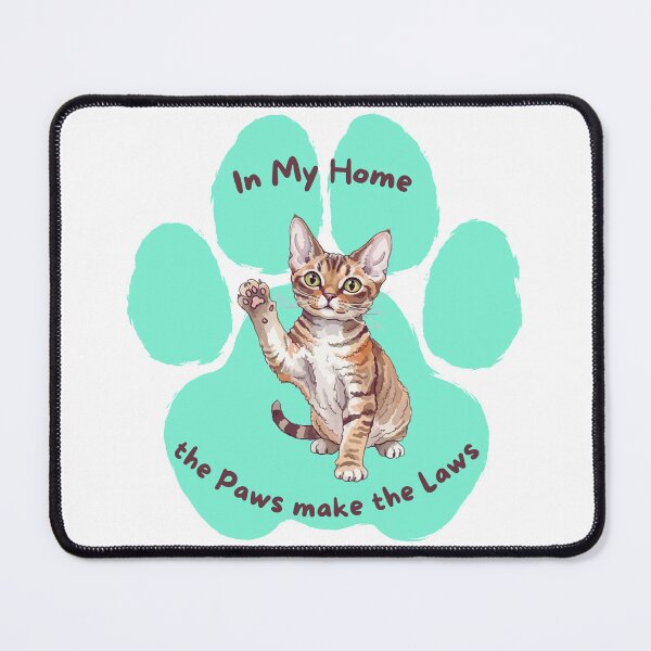 Item preview, Devon Rex Cat "Paws make the Laws" designed and sold by MYCatStuff.