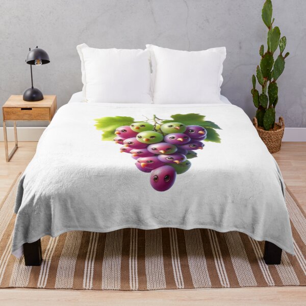 Item preview, Cute Funny Grape Characters – Kawaii Fruit Cartoon Art designed and sold by Adappai.