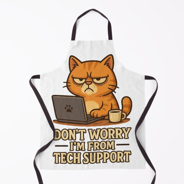 Item preview, Sassy Cat Tech Support – Funny Illustration for Gadget Lovers designed and sold by NuniDesigns.