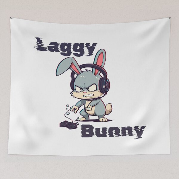 Item preview, Laggy Bunny - Funny Angry Gamer Rabbit Glitch designed and sold by TobiasLogic.