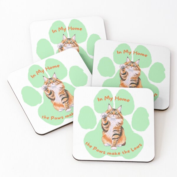 Item preview, Maine Coon Cat "Paws make the Laws" designed and sold by MYCatStuff.