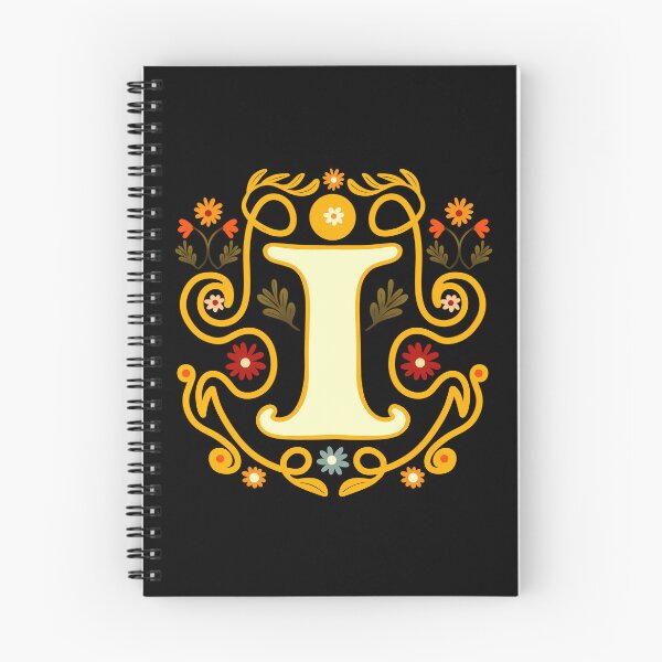 Item preview, Decorative Floral Letter I Pattern – Golden Yellow Ornamental Design designed and sold by Clara Fruggeri.