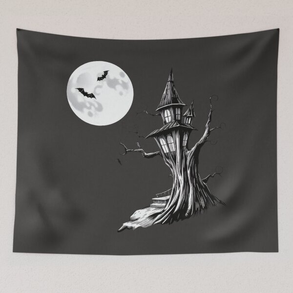 Item preview, Spooky House Under the Moon designed and sold by UnhingedBird.