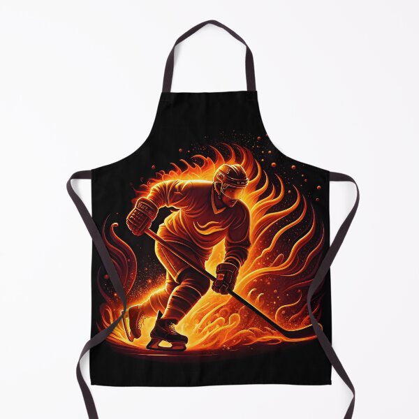 Item preview, Fiery hockey, bright emblem of hockey player hockey men, on a black background designed and sold by orthodox-icon.