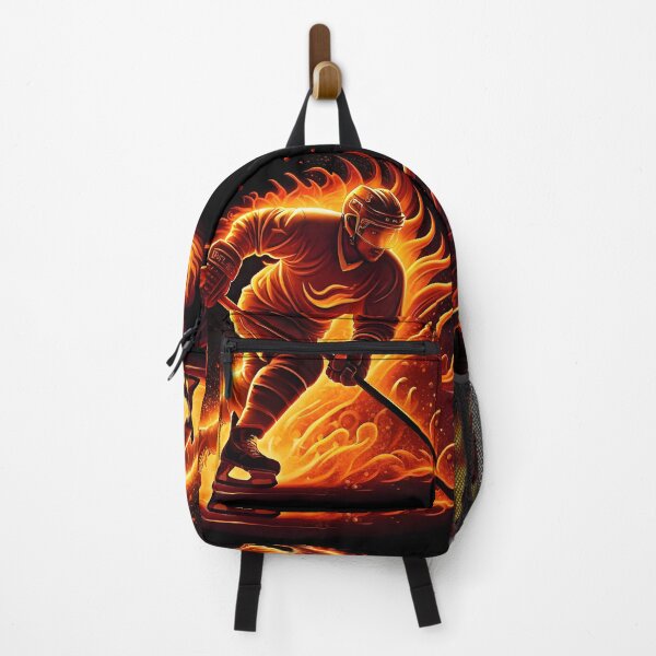 Item preview, Fiery hockey, bright emblem of hockey player hockey men, on a black background designed and sold by orthodox-icon.