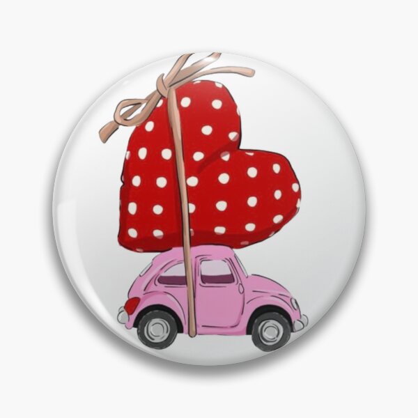 Item preview, Cute Pink Car Carrying Big Heart designed and sold by AesthinkArt.