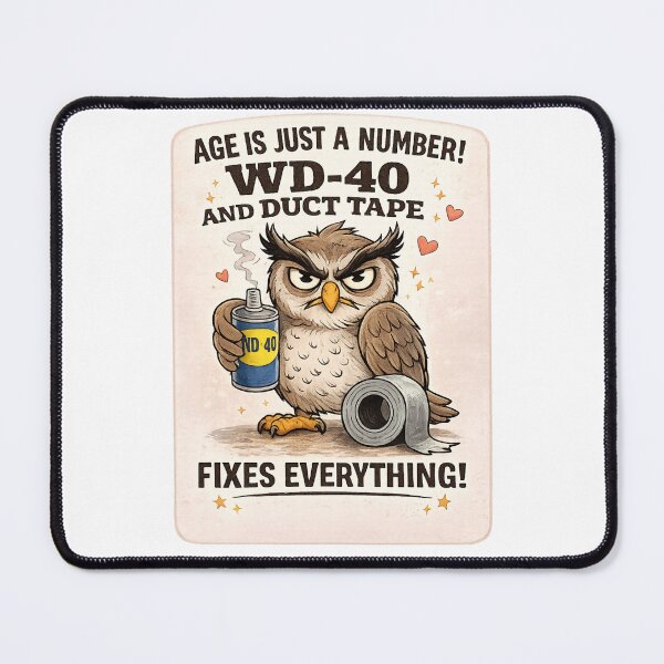 Item preview, Age Is Just a Number – Funny Owl Repair Humor Art designed and sold by MCdsgns.