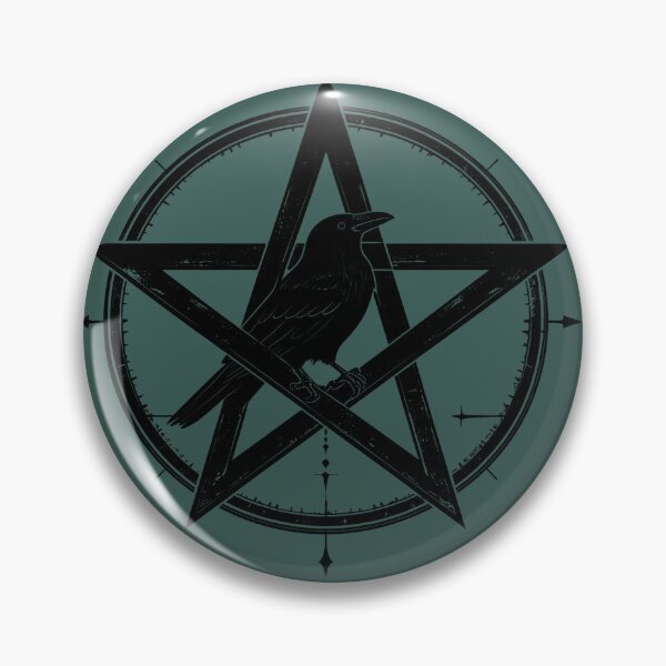 Item preview, Crow in a magic circle, pentagram designed and sold by LiskoDesign.