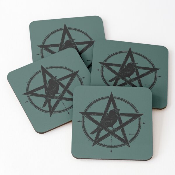Item preview, Crow in a magic circle, pentagram designed and sold by LiskoDesign.