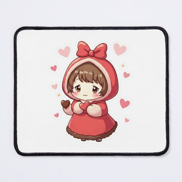 Item preview, Cute Chibi Girl Valentine Heart Kawaii Illustration designed and sold by ArtzyFlow.