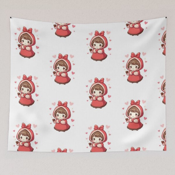 Item preview, Cute Chibi Girl Valentine Heart Kawaii Illustration designed and sold by ArtzyFlow.