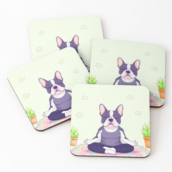 Item preview, Namaste Frenchie: Yoga & Succulents Watercolor designed and sold by TheDesignDen21.
