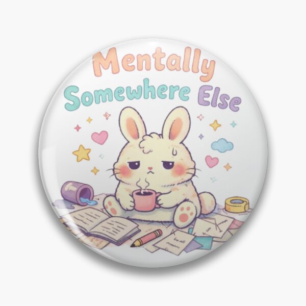 Item preview, Mentally Somewhere Else Bunny – Cute Kawaii Daydream Aesthetic Mental Health Art designed and sold by Sanika arts .