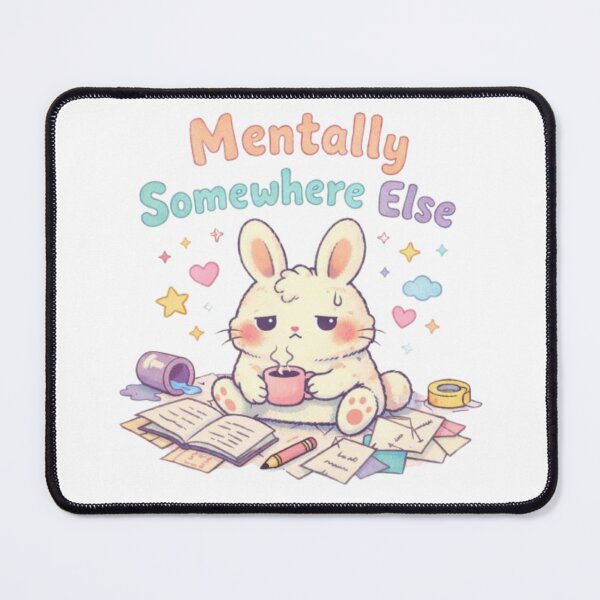 Item preview, Mentally Somewhere Else Bunny – Cute Kawaii Daydream Aesthetic Mental Health Art designed and sold by Sanika arts .