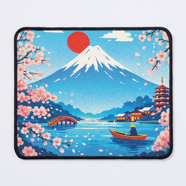 Item preview, Fuji Day Harmony – Mount Fuji Sakura Japan Travel Poster Wall Art designed and sold by Gold Turtle Lina.