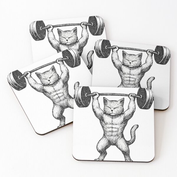 Item preview, Muscular Cat Weightlifting Feline Powerlifter Strength designed and sold by Feral Feline.