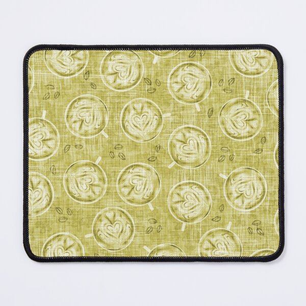 Item preview, Matcha Lattes with Hearts Linen Texture Green Tea Coffee Lovers designed and sold by LoveAlways-AEP.