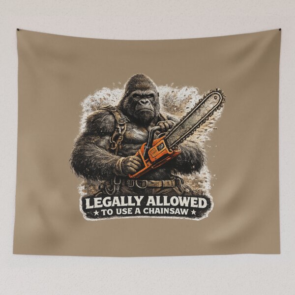 Item preview, Arborist Gorilla Chainsaw Humor Design designed and sold by Meandmyshop.