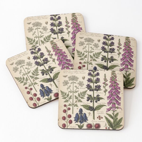 Item preview, Vintage Poison Garden - Dark Botanical Herbarium Illustration designed and sold by freackly.
