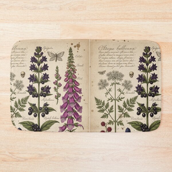 Item preview, Vintage Poison Garden - Dark Botanical Herbarium Illustration designed and sold by freackly.