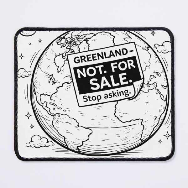 Item preview, Greenland Not For Sale – Stop Asking (Earth Sticker) designed and sold by ComedyInkFactor.