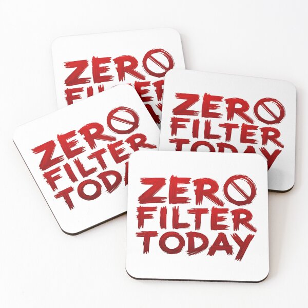 Item preview, Zero Filter Today Shirt – Sarcastic No Filter Mood Funny Red Brush Typography designed and sold by Vajid Designs .