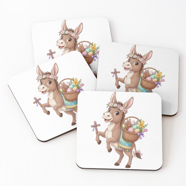 Item preview, Sweet Spring Donkey: Happy Easter Blessings Illustration designed and sold by InkWeaveShop.