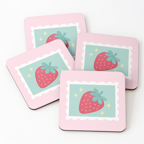 Item preview, Cute Red Strawberry and Sparkles Blue Green Postage Stamp designed and sold by winterpumpkin.