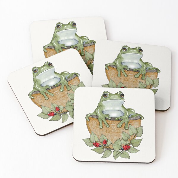 Item preview, Frog in Basket, Ladybugs, Garden, Hand Drawn designed and sold by JoyfulWhimsy.