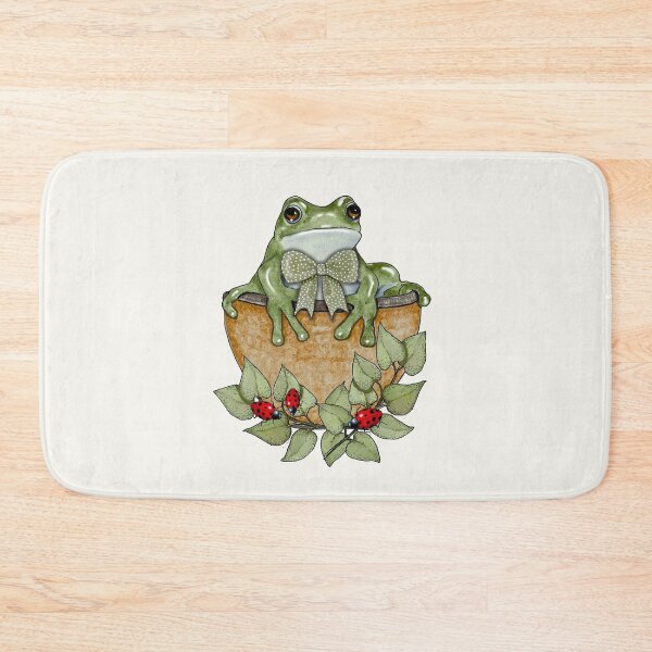 Item preview, Frog in Basket, Polka Dot Bow, Ladybugs, Garden designed and sold by JoyfulWhimsy.