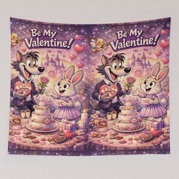 Item preview, Whimsical Wolf and Bunny Valentine’s Fairy Tale designed and sold by Dreamy Armine Art.