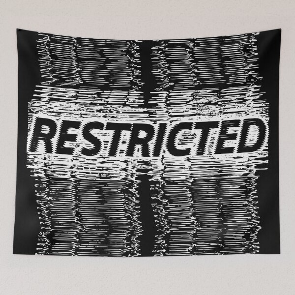 Item preview, Restricted Glitch Text - Cyberpunk Warning Art designed and sold by Taanva.