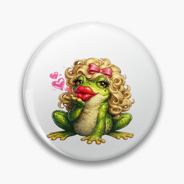 Item preview, Sassy Glam Frog Blowing Kiss  designed and sold by madebysiwa.