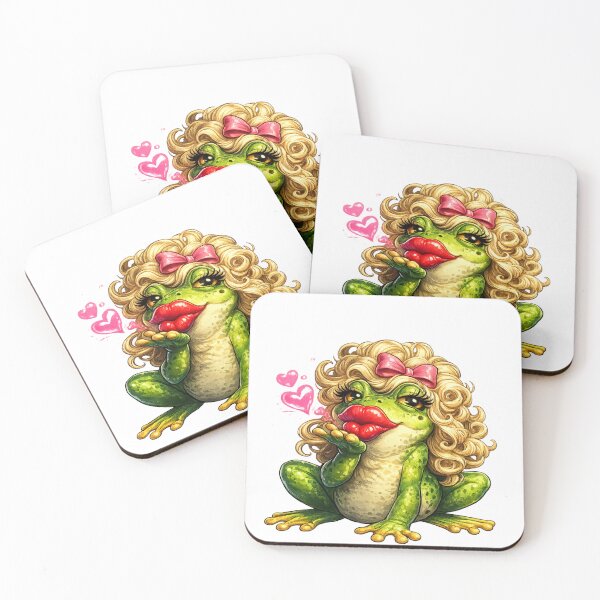 Item preview, Sassy Glam Frog Blowing Kiss  designed and sold by madebysiwa.