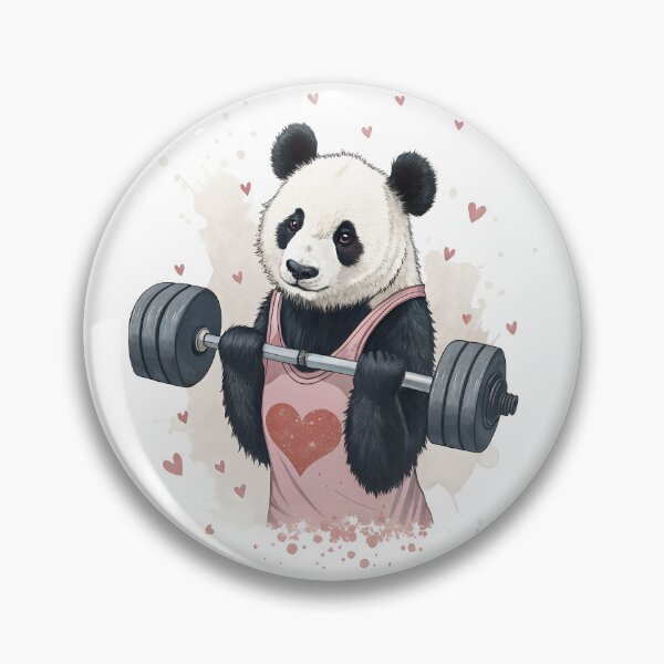 Item preview, Strong Panda with Barbell Feminine Strength Design designed and sold by PLisasPets.