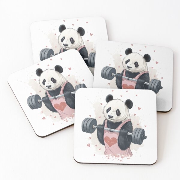 Item preview, Strong Panda with Barbell Feminine Strength Design designed and sold by PLisasPets.