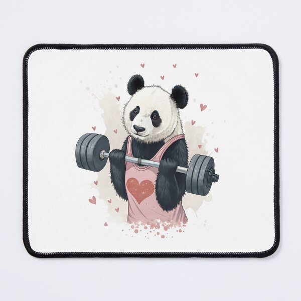 Item preview, Strong Panda with Barbell Feminine Strength Design designed and sold by PLisasPets.