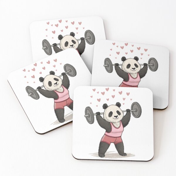 Item preview, Strong Panda with Barbell Feminine Strength Design designed and sold by PLisasPets.