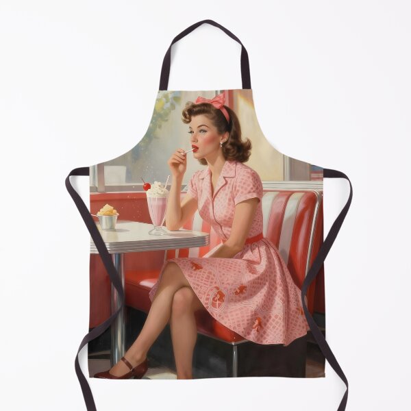 Aperçu de l'œuvre Art rétro de diner – Rêverie de milkshake rose créée et vendue par MooLaLa.Store.