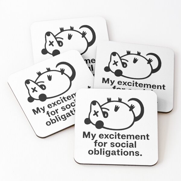 Item preview, Minimalist Possum Playing Dead Introvert Social Obligations Quote designed and sold by FunFitLife Studio.