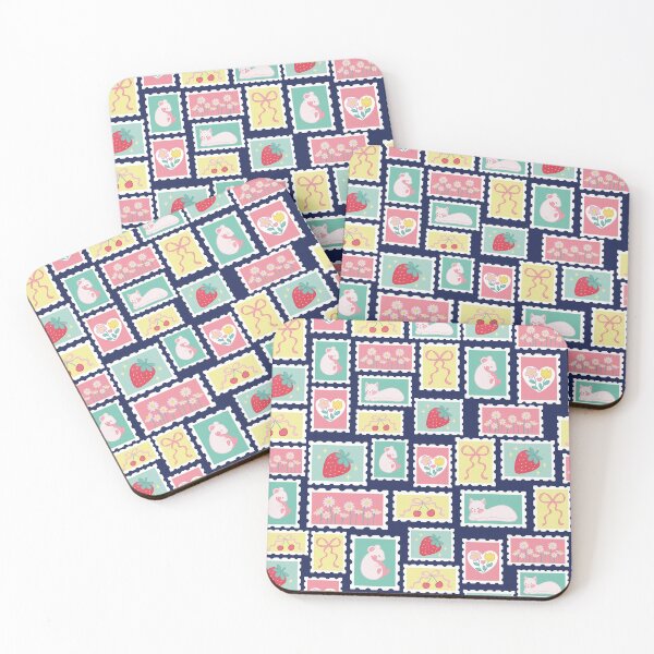 Item preview, Cute Floral Animals Fruit Postage Stamps Blue Pattern designed and sold by winterpumpkin.