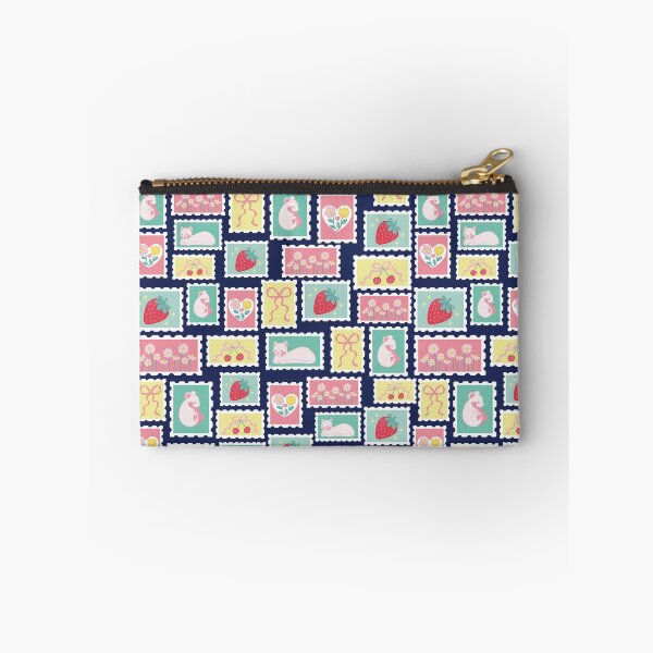 Item preview, Cute Floral Animals Fruit Postage Stamps Blue Pattern designed and sold by winterpumpkin.