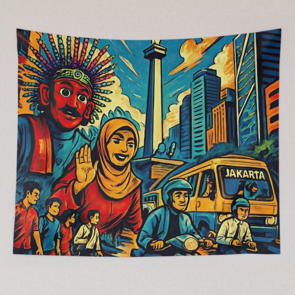 Item preview, Jakarta, city | Comics - Cartoon style designed and sold by ComicsFactory.