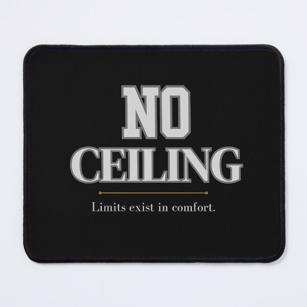 Item preview, No Ceiling – Minimal Luxury Ambition Statement Black Tee Design designed and sold by AdicretorDesign.